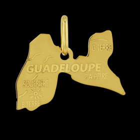 Pendentif carte de Guadeloupe or