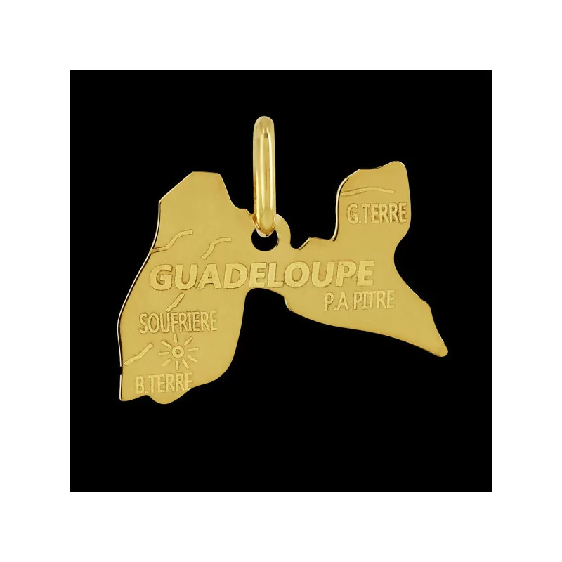 Pendentif carte de Guadeloupe or bijouxcreoles.com