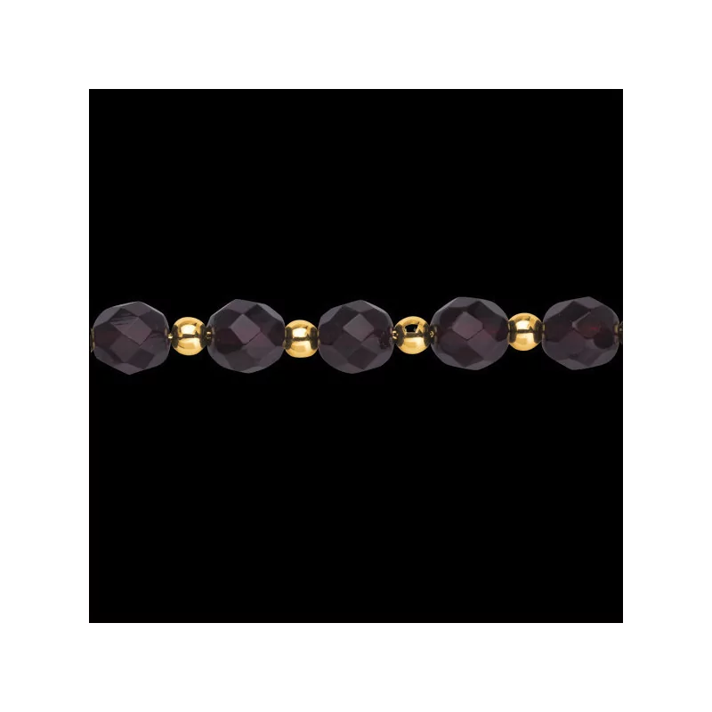 Bracelet Boules 6 mm cristal Grenat 8 mm bijouxcreoles.com