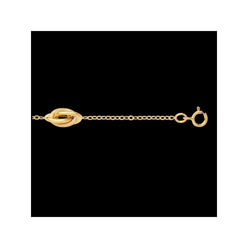 Bracelet 3 Noeuds sur chaîne Forçat 6 mm bijouxcreoles.com