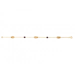 18 carats gold bracelet Forcat with 5 seeds, 6mm.