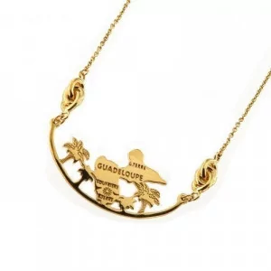 Collier Motif Corail Trilogie Plaqué Or bijouxcreoles.com