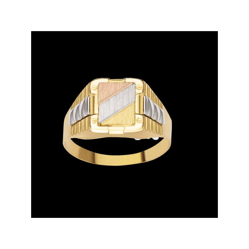 Square signet ring with engraving