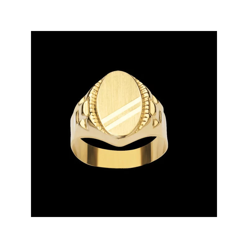 Signet oval with engraved edges Signet oval with engraved edges