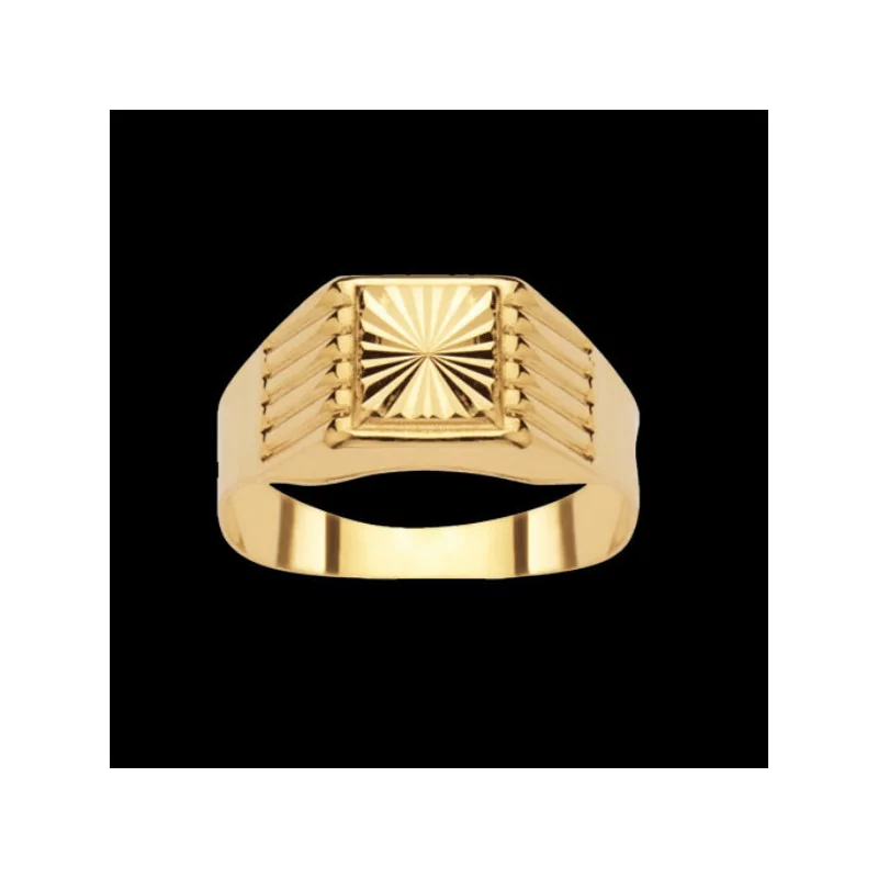 Petite Chevalière carrée ciselée bijouxcreoles.com