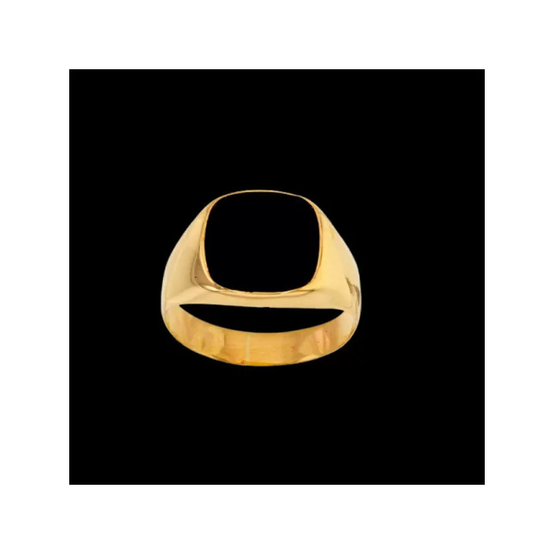Signet ring square shape with black Onyx stone