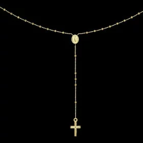 Chapelet Boules croix et Vierge miraculeuse Or 18 carats