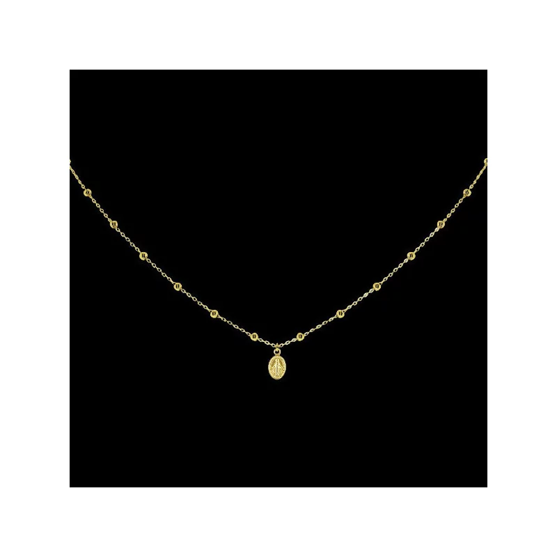 Chain necklace with miraculous Virgin Mary pendant