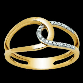 Bague entrelacée ajourée Or diamants