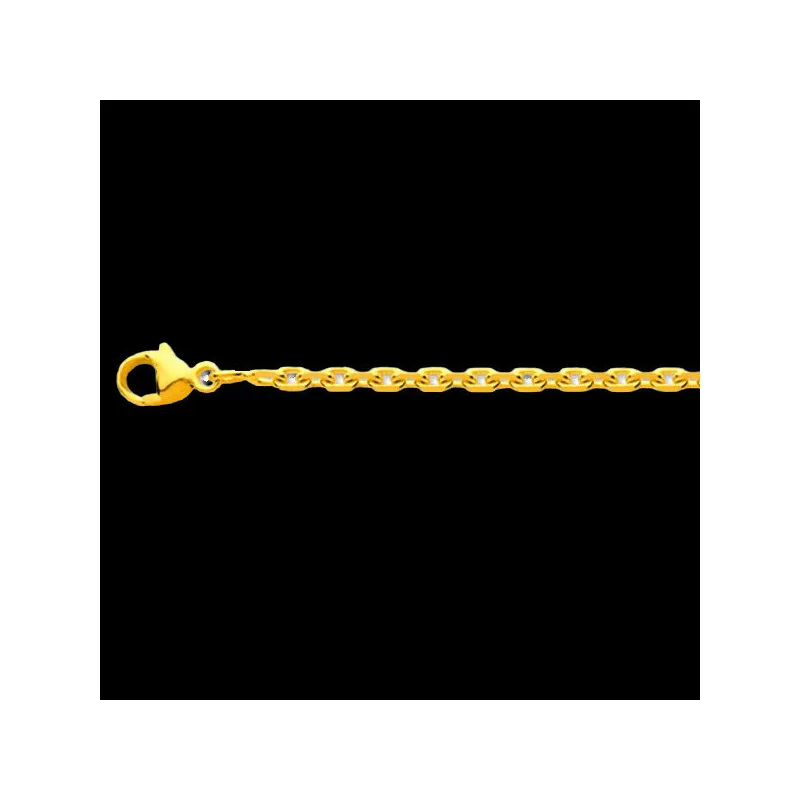 Chaîne maille Forçat claire miroir 1mm 18 Carats bijouxcreoles.com Chaîne maille Forçat claire miroir 1mm 18 Carats bijouxcreoles.com