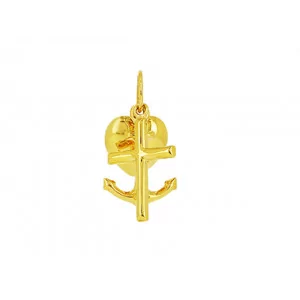 Pendentif 3 Vertus coeur /croix/ ancre Or 18 Carats bijouxcreoles.com