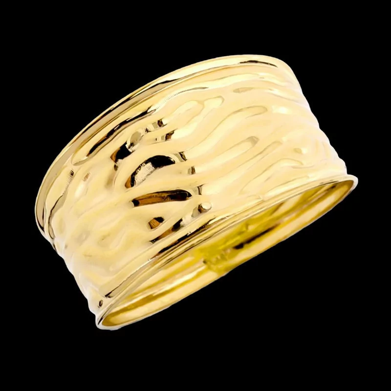 Creole Ring Wave Yellow Gold 9 Carats