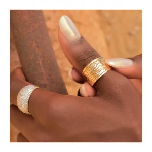 Bague créole Vague Or Jaune 9 Carats bijouxcreoles.com