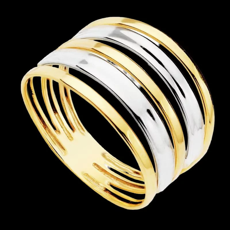 Bague 2 Ors Bicolore 18 Carats bijouxcreoles.com