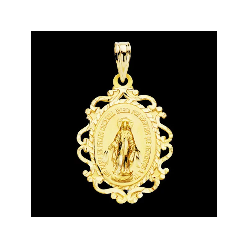 Miraculous Virgin Pendant CBF 18 Carat Yellow Gold