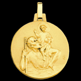 Médaille St Christophe Or jaune 18 Carats