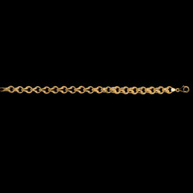 Bracelet Gros sirop mailles alternées Or