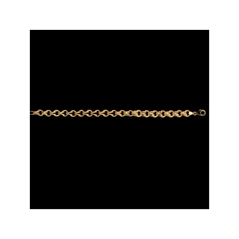 Bracelet Gros sirop mailles alternées Or bijouxcreoles.com