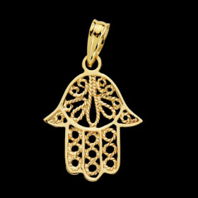 Pendentif M Main de Fatima Or