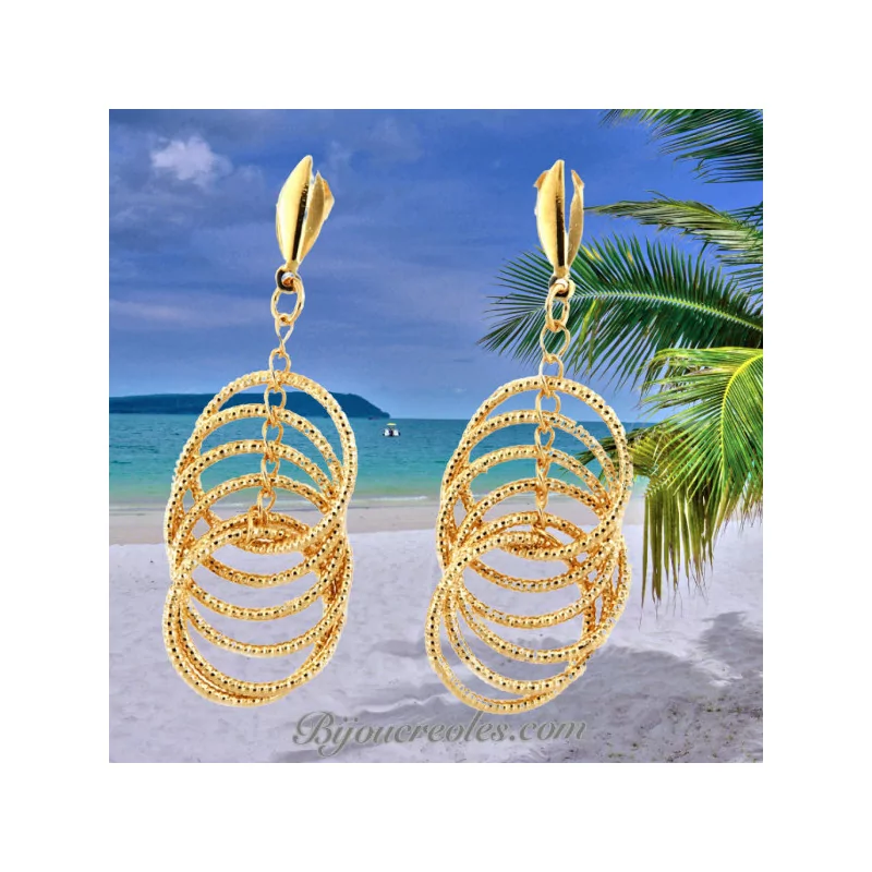 Boucles d'oreilles Pendante Diamanté bijouxcreoles.com