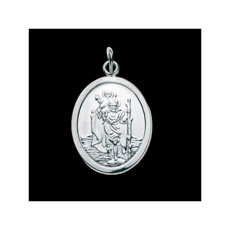 Médaille St Christophe oval Argent bijouxcreoles.com