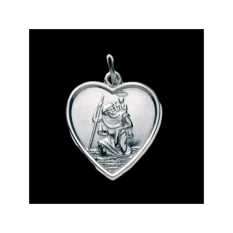 Saint Christopher Heart Silver Medal