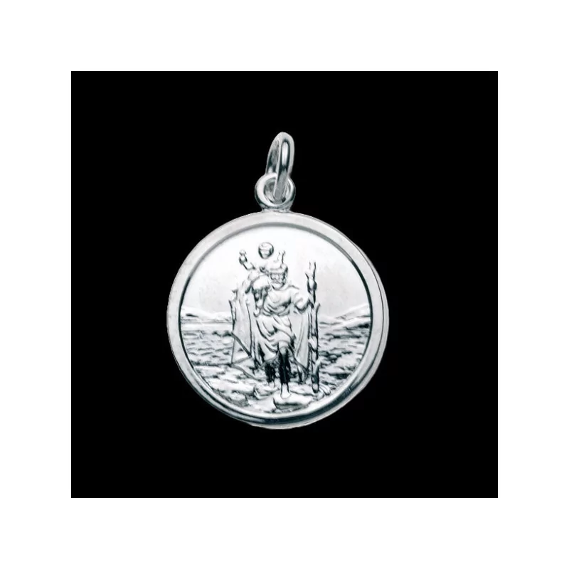 Médaille St Christophe ronde Argent bijouxcreoles.com