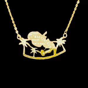 Necklace Map of the Islands Steel