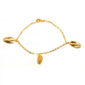Bracelet Corail Trilogie Plaqué Or bijouxcreoles.com