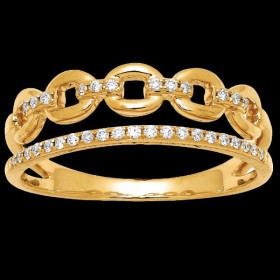 Bague grain de café diamants Or