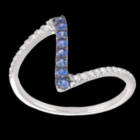 Bague rocher du Diamant Saphirs