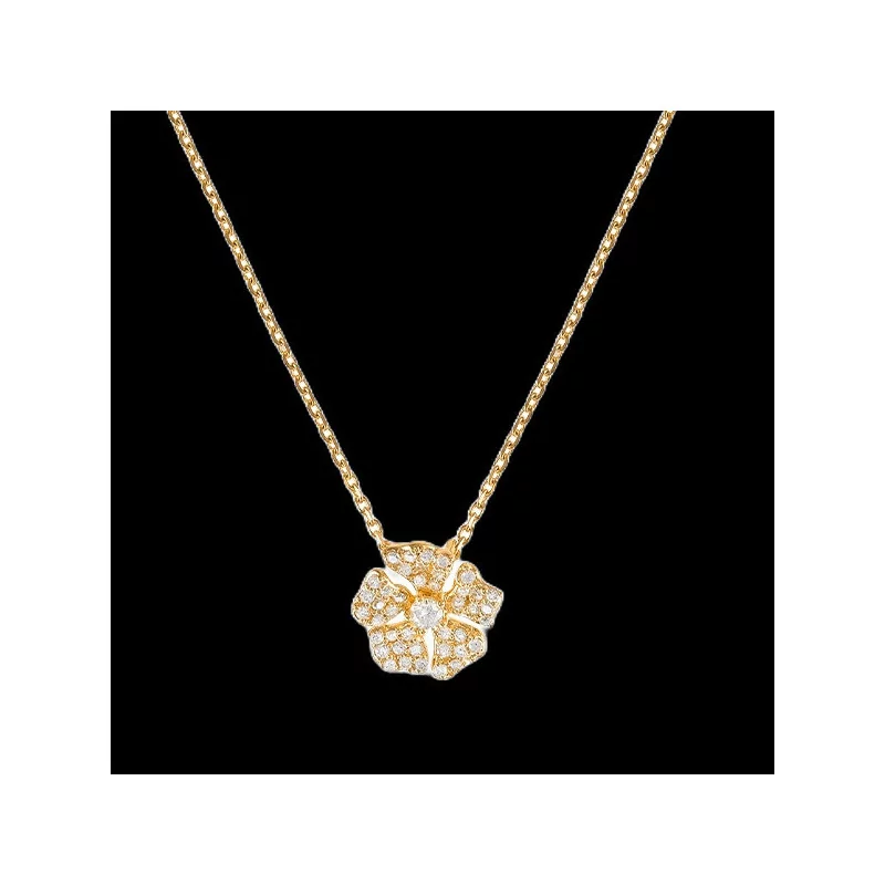 Collier Hibiscus diamants Or 18 Carat bijouxcreoles.com Collier Hibiscus diamants Or 18 Carat bijouxcreoles.com