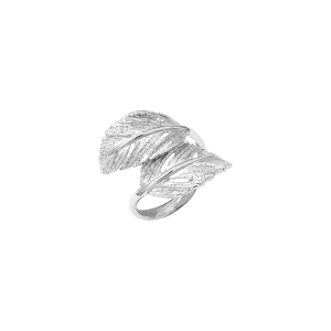 Anthurium leaf ring in platinum silver