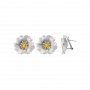 Boucles d'oreille fleur de pavot Argent