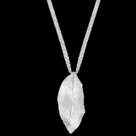 Collier feuilles Banane argent platiné