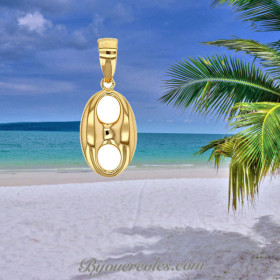 Pendentif grain de café plaqué or