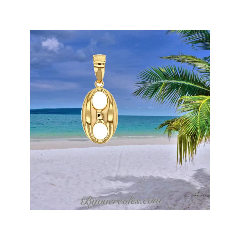Gold-plated coffee bean pendant