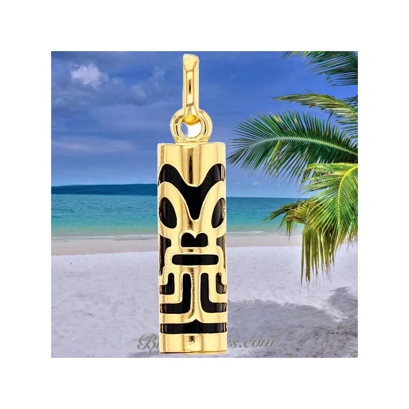 Tiki Pendant Force Onyx Gold