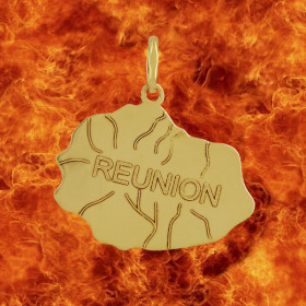 Pendentif Carte de la Réunion Or