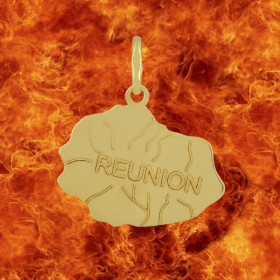 Pendentif Carte de la Réunion Or