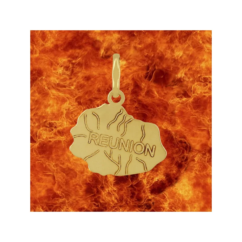 Pendentif Carte de la Réunion Or bijouxcreoles.com