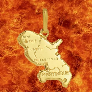 Pendentif Carte de la Guadeloupe Or bijouxcreoles.com