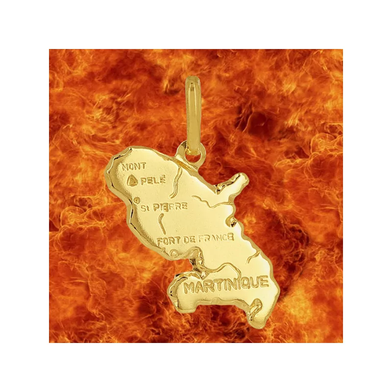 Map Pendant of Martinique Gold
