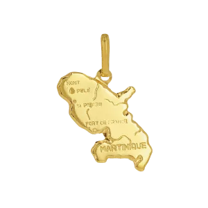 Pendentif Carte de la Guadeloupe Or bijouxcreoles.com