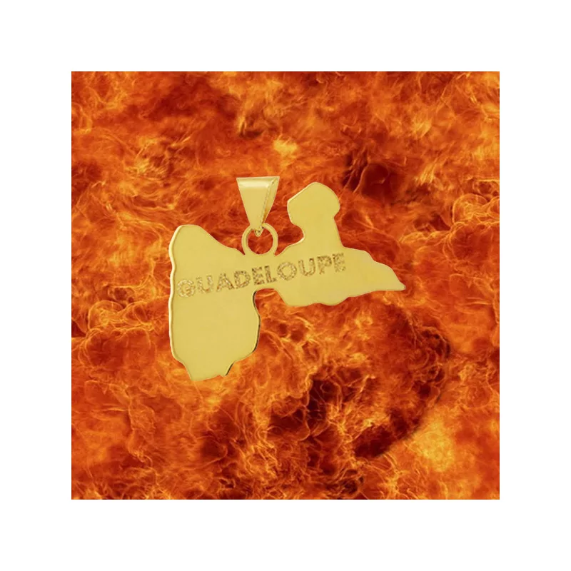 Pendentif Carte de la Guadeloupe Or bijouxcreoles.com
