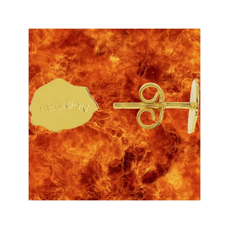 Gold map earrings of Réunion. Gold map earrings of Réunion.
