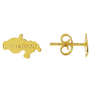Boucles d'oreilles grain café Or jaune OZ 9 Carats bijouxcreoles.com