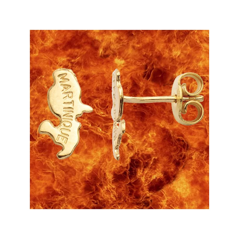 Gold Martinique map earrings