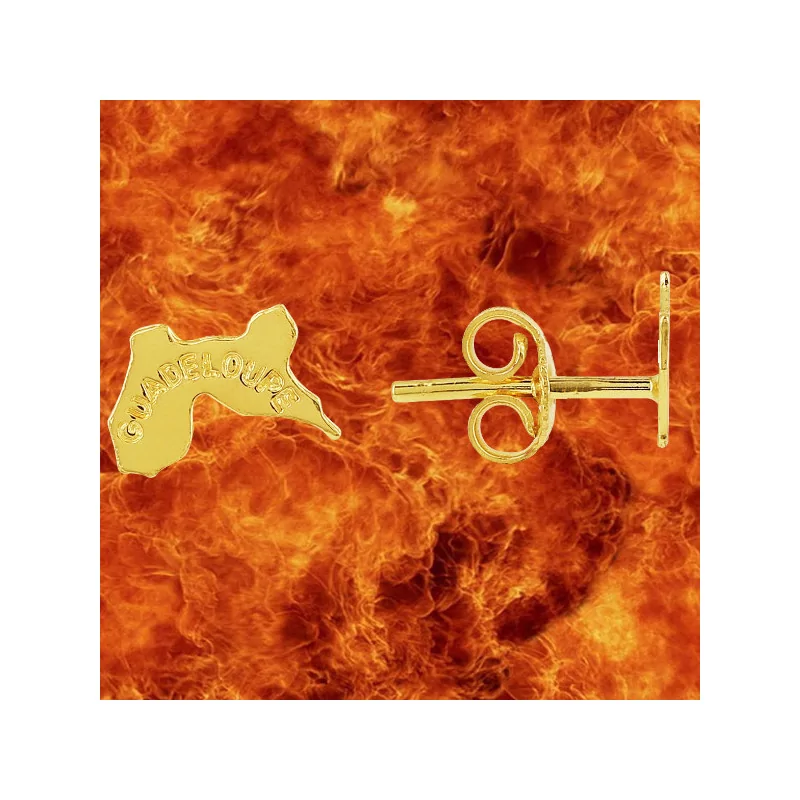 Guadeloupe Map Earrings Gold Guadeloupe Map Earrings Gold