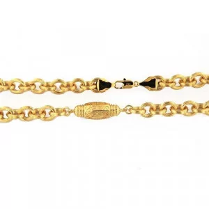 Gold-Plated Barrel Chain Necklace